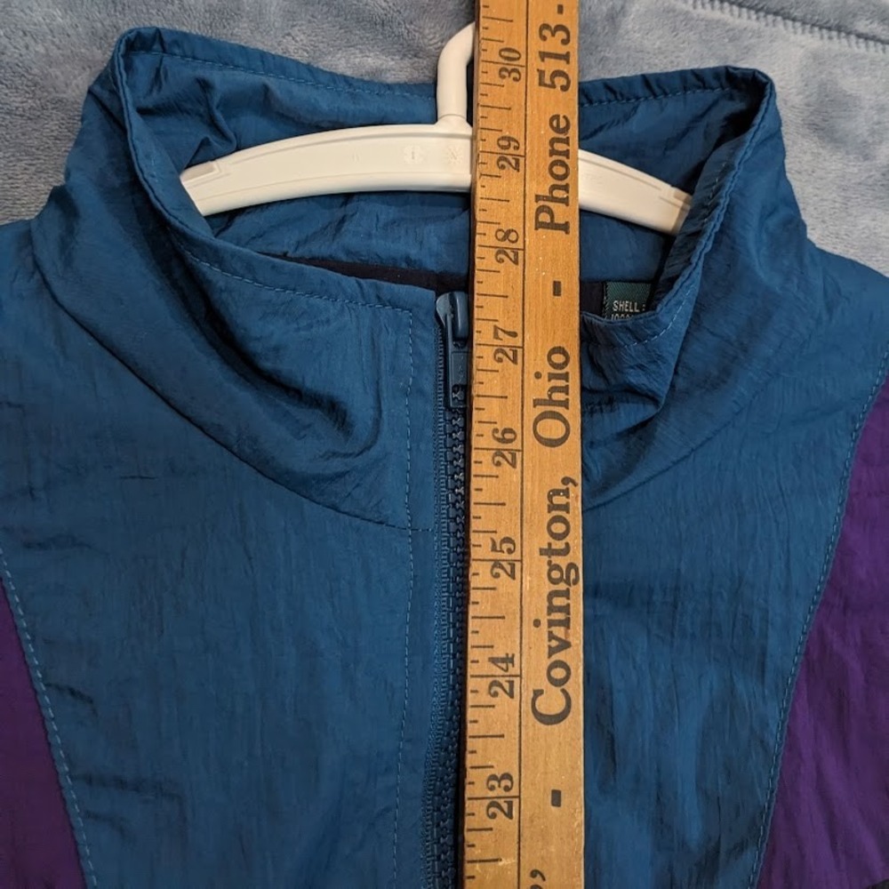 Vintage Claybrooke Sport Windbreaker Jacket 90s Colorblock Teal Navy Purple XL - Picture 7 of 12